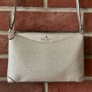 NEW Kate Spade Silver Shimmy Glitter “Lunar Light” Crossbody Bag NWOT